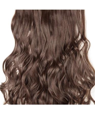 24 Curly Clip-In Hair Extensions - Light Brown Synthetic Hairpiece #24 Inch Curly - Buy Online on SooperMarket.com
