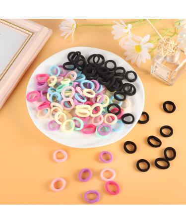 200 Pcs Mini Seamless Baby Hair Bands - Candy Color Cotton Hair Ties for Girls, Infants, Toddlers - 2cm Diameter - Buy Online on SooperMarket.com