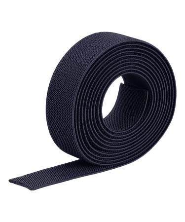 MECCANIXITY Twill Wide Elastic Band Double-Side 1 inch Flat 2 Yard Woven Elastic Band Knit Elastic Spool Heavy Stretch Strap Navy for Sewing  Waistband 2 Yard Navy