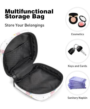Anna Cowper Retro Geometric Pattern Sanitary Napkin Storage Bag - Portable Period Pouch for Women & Teens - Multi-colored - Buy Online on SooperMarket.com
