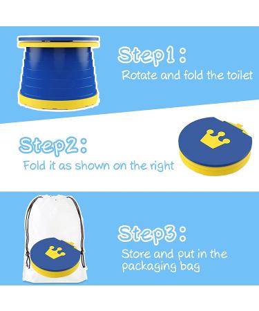 Portable Toddler Potty Seat | Folding Training Toilet Chair for Kids | Indoor Outdoor Travel Potty with Storage Bag - Blue - Buy Online on SooperMarket.com