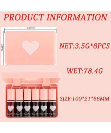 Fusang 6Pcs Lip Tint Stain Set - Long Lasting Moisturizing Lip Gloss for Women - Buy Online on SooperMarket.com