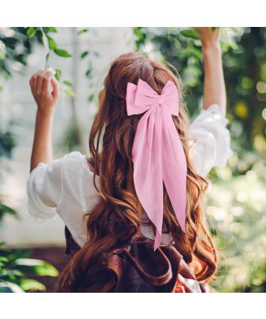 Shop Wllhyf Pink Hair Clips - 90s Satin Loop Hairpins for Women & Girls | Perfect for Parties & Everyday Style - Buy Online on SooperMarket.com