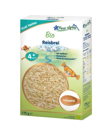 Fleur alpine bio rice porridge baby food - breakfast porridge |Nutritious and gluten -free |Easy preparation |Grain porridge 4+ months without adding sugar |7 portions rice 1 piece