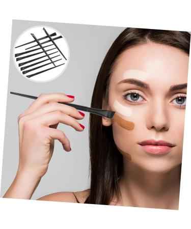 MUSISALY 12pcs Angled Eyebrow Brush Flat Concealer Brush Concealer Brush Blender Brush 15.5x1.2x0.6cm Black - Buy Online on SooperMarket.com