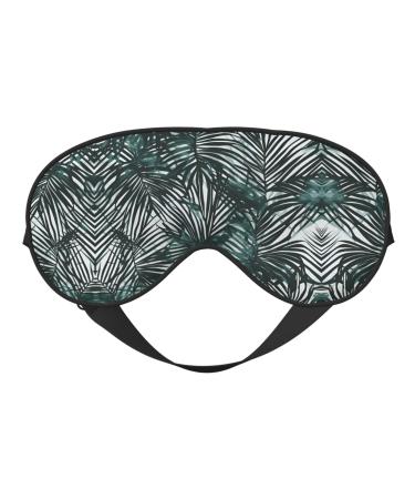 SSIMOO Transparent Palm Leaf Pattern Soft Sleep Eye Mask Female Breathable Eye Patch Perfect for Travel and Relaxation Black