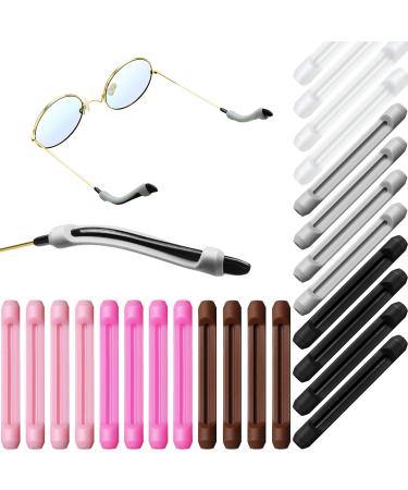 12 Pairs Soft Silicone Eyeglass Ear Cushions Temple Tips Eyeglass Pads Anti Slip Glasses Ear Hook Comfort Ear Grips Eyeglasses Leg Cover Sport Eyeglass Strap Holder for Reading Glasses (Color Set 1)