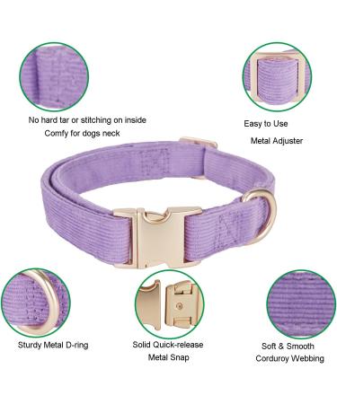 YUDOTE Ultra-Soft Dog Collar for Medium Dogs - Natural Cotton Cord Sensitive Skin Lilac M (1 Pack) - International Shipping Available - Buy Online on SooperMarket.com
