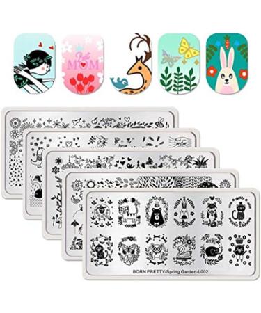 Nail Art Stamping Template Kit - 5 Geometric Pattern Plates for DIY Nail Art | Multi-Style Manicure Templates - Buy Online on SooperMarket.com