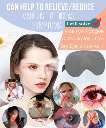 Heated Eye Mask for Dry Eyes | Plant Extract Warm Compress for Eye Care | Stye Therapy & Silk Sleeping Mask - Grey - Buy Online on SooperMarket.com