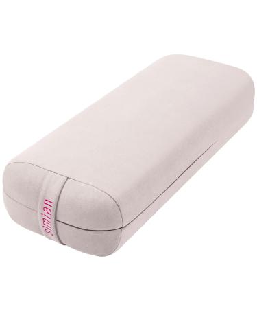 Simian Yoga Bolster Pillow Premium Meditation Bolsters Supportive Rectangular Cushion with Skin-Friendly Velvet Cover Washable, Support Cushions Bolster Pillows for Restorative Yoga,Yin Yoga CREAM BEIGE