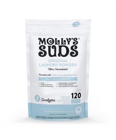 Molly's Suds Original Laundry Detergent Powder | Natural Laundry Detergent for Sensitive Skin | Earth-Derived Ingredients, Stain Fighting | Eucalyptus Scent | 120 Loads Eucalyptus - 120 Loads 120 Loads