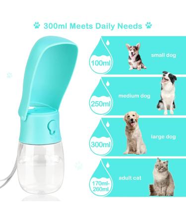 JOPHEK 300ml Portable Pet Drinking Bottle - Leak-Proof 180 Foldable Water Bottle with Activated Carbon Filter for Dogs & Cats - Ideal for Walking Traveling & Camping - Blue - Buy Online on SooperMarket.com