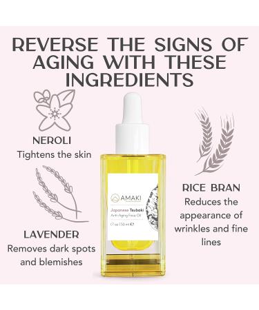 Amaki Japanese Tsubaki Oil: Face Moisturizer for Women - Anti Aging, Hydrating, Gua Sha Oil - 50ml - Buy Online on SooperMarket.com