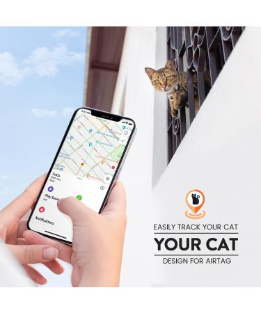 Reflective Airtag Cat Neck Band | Integrated Holder & Bell | Safety Buckle for Kittens & Puppies - Black - Buy Online on SooperMarket.com