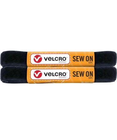 VELCRO Brand Sew on Tape 5ft x 3/4 in for Fabrics Clothing and Crafts  Substitute for Snaps and Buttons  Cut Strips to Length  Black Black 5ft x 3/4 in