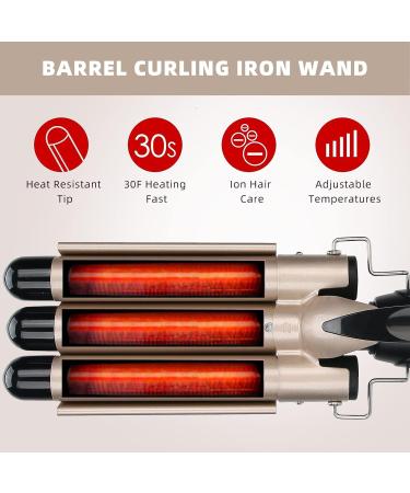 Hair Waver Curling Iron - 3 Barrel Wand for Short Hair - Best Hair Styling Tool (US22mm - Buy Online on SooperMarket.com