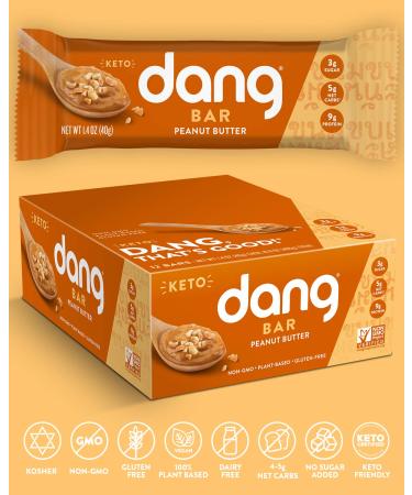 Dang Keto Bar Peanut Butter - 12 Pack (1.4 oz Each) | Low Carb Snack - Buy Online on SooperMarket.com