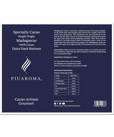 Cacao Buttons 100% Raw and Pure Cocoa Criollo Variety 250g Located in The Rainforest of Madagascar. - Buy Online on SooperMarket.com