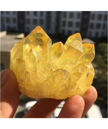 Natural Crystal Rough Beautiful Lemon Yellow Plated Quartz Crystal Clusters 90-100g - Buy Online on SooperMarket.com