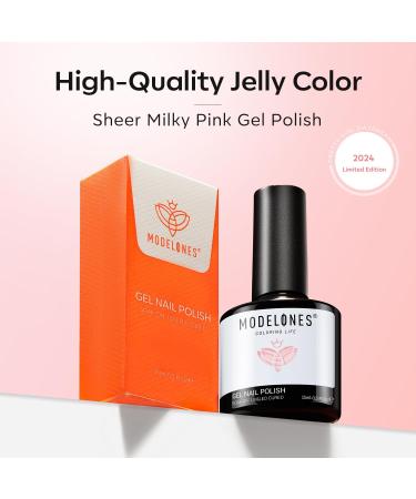 Modelones Jelly Gel Nail Polish 15 ML Neutral Sheer Nude Pink Gel Polish Translucent Soak off LED Nail Gel DIY Manicure 2024 Nail Gel Polish Gift for Girls Women Jelly Light Pink - Buy Online on SooperMarket.com