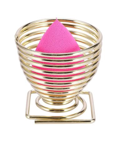 AYNEFY Cosmetic Puff Stand 2 Types Cosmetic Sponge Puff Blender Drying Stand Holder Rack Support Makeup Beauty Tool for Various Makeup Sponges(Gold ( Base)) Gold (Square Base)