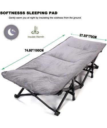 Gehannah Thick Camping Sleeping Pad - Soft Microfiber Cot Pads for Adults | Lightweight & Foldable | Ideal for Traveling, Hiking & Backpacking - Grey - Buy Online on SooperMarket.com
