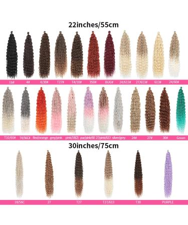 DSoar 30 Purple Deep Twist Crochet Hair - 3 Packs Ocean Wave Curly Bohemian Braids | Synthetic Hair Extensions for Women & Girls - Buy Online on SooperMarket.com