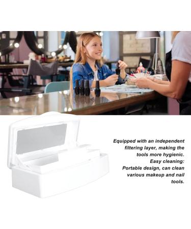 Portable ABS Makeup Tool Cleaning Box with Separate Filter Layer Convenient for Nail and Jewelry Cleaning (White) - Buy Online on SooperMarket.com