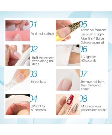 5-in-1 Clear Builder Gel for Nails - Professional UV/LED Strengthener for Nail Art and Manicures - Buy Online on SooperMarket.com
