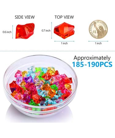 Premium Multicolored Fake Crushed Ice Rock Gems - 180-190pcs | Acrylic Ice Crystals for Kids Toy, Wedding Decor, Crafts - Buy Online on SooperMarket.com