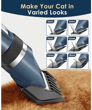 Oneisall Cat Grooming Clippers for Matted Hair - 2-Speed Cordless Pet Trimmer Kit - Low Noise Clipper for Dogs, Cats, Animals (Blue) - Buy Online on SooperMarket.com