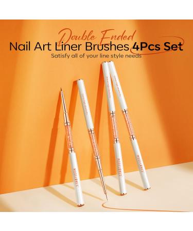 Modelones Nail Art Brushes Set - Super Fine Thin Liner Brushes (7/11/15/20mm) for Gel Nail Art & Design - Perfect Gift for Women - Buy Online on SooperMarket.com