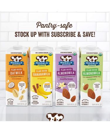 Mooala Organic Coconut Oatmilk Unsweetened 1L (Pack of 6) | Non-Dairy, Gluten-Free, Vegan & Plant-Based Beverage - No Added Sugar | Shelf-Stable - Buy Online on SooperMarket.com
