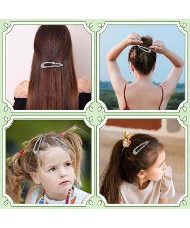 4PCS Silver Rhinestone Snap Hair Clips for Women - Shining Metal Hair Clips - Buy Online on SooperMarket.com