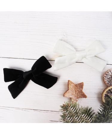 4Pcs Velvet Bow Hair Clips for Girls & Women - Christmas Hair Accessories (Black White) - Buy Online on SooperMarket.com