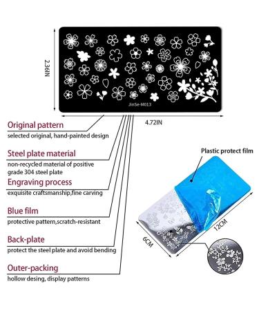 Buy RUNRAYAY Sakura Nail Art Stamping Plate - Flower Design Template for Creative Nail Art | International Shipping Available - Buy Online on SooperMarket.com