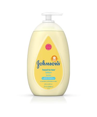 Johnson's Head-to-Toe Moisturizing Baby Body Lotion for Sensitive Skin  Hypoallergenic and Paraben-  Phthalate- and Dye-Free Baby Skin Care  27.1 Fl Oz (Pack of 1) Pack of 1 27.1 Fl Oz (Pack of 1)