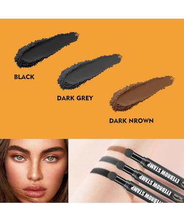 One-Step Reusable Eyebrow Stamp Set | Natural Dark Gray Eyebrow Gel & Powder Template | Perfectly Shaped Brows - Buy Online on SooperMarket.com