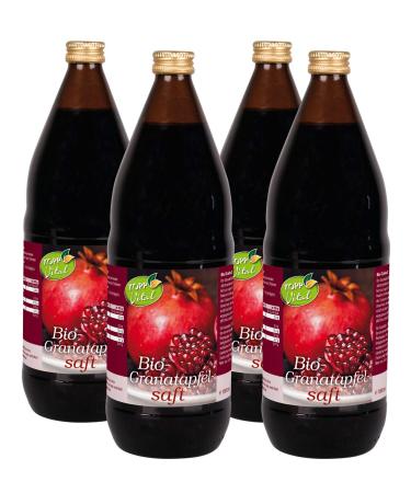 KOPP VITAL BIO Pomegranate Juice - 4 x 1L Organic Premium Direct Juice - Naturally Sweetened Superfood - Buy Online on SooperMarket.com