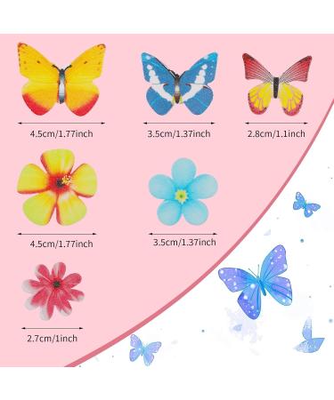 Caromoriber House 100 Pack Edible Butterfly Cupcake Toppers Wafer Paper Cake Dessert Toppers Edible Flowers and Butterflies for Cakes 3D Cake Butterfly Topper for for Birthday Party - Buy Online on SooperMarket.com