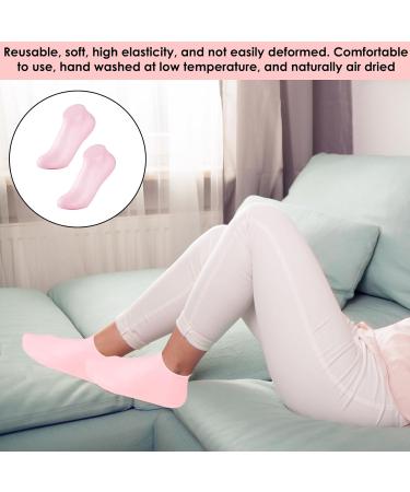 Silicone Moisture Socks for Dry Cracked Feet | Spa Gel Foot Masks - Anti-Slip Foot Care - Pink - Buy Online on SooperMarket.com
