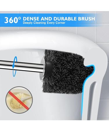 IXO Toilet Brush and Holder 2 Pack - 304 Stainless Steel, Extended Comfortable Handle, Durable Bowl Brush for Bathroom - Silver - Buy Online on SooperMarket.com
