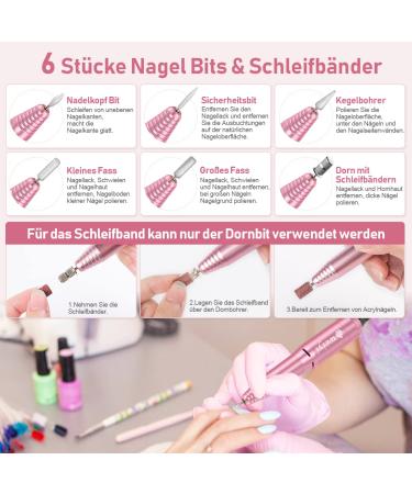 Weiyi Nail Miller Set | Professional Electric Nail File & Grinder | Low Vibration 20000 RPM 6 Drilling Sleeves | Optimal Nail Care & Design - Buy Online on SooperMarket.com