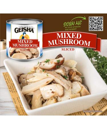 GEISHA Mixed Mushroom Sliced 4oz (Pack of 12) | Halal Certified, NON-GMO, Gluten Free | High Fiber, Low Calorie - Buy Online on SooperMarket.com