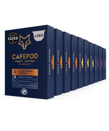 CafePod Coffee Pods Nespresso Compatible Variety Pack 180 Aluminium Capsules Variety 180 count (Pack of 1)