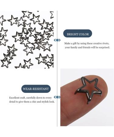 EXCEART 100 Pcs Five Claw Nail Leather Rivets Star Rivets for Leather Diy Cloth Material Degreasing Jacket Blackx2pcs 1.2X1.2CMx2pcs - Buy Online on SooperMarket.com