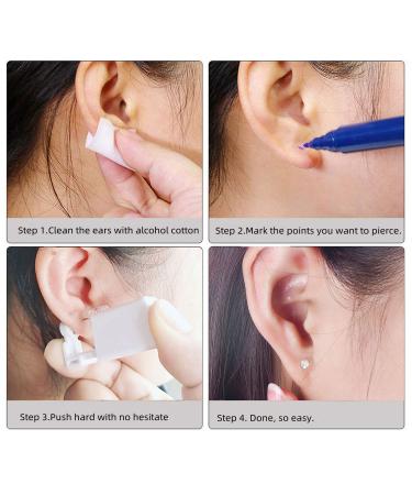 2 Pack Self Ear Piercing Gun Kit with Disposable Piercing Tool and Gold Stud for Easy, Painless Ear Piercing - Buy Online on SooperMarket.com