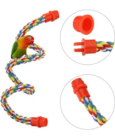 Bird Perch Cage Rope for Parrots Parakeets & Cockatiels | Comfortable & Colorful 80 cm Long with Plastic Nuts - Buy Online on SooperMarket.com