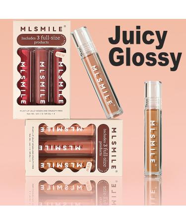 Shop Hydrating Lip Gloss Set for Women | Plumping Moisturizing Lip Tints & Glossy Shine - 3 Color Velvet Finish - Buy Online on SooperMarket.com